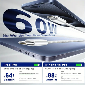 Cavo di ricarica rapida USB-C originale EONLINE 3.3FT 3D per Apple iPhone 17 16 Pro Max 15 Pro Plus PD 60W USB-C intrecciato per ricarica e dati - Product Image 3