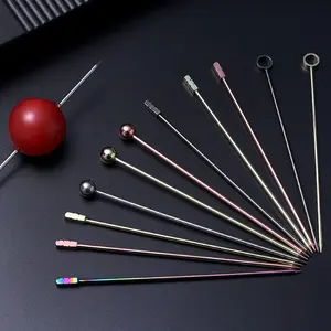 Cà phê Bar Nguồn cung cấp bên giá rẻ tái sử dụng trái cây Gậy kim loại Martini uống Picks Sticks