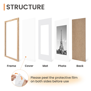 Cadres <span class=keywords><strong>photo</strong></span> personnalisés en lot de 5, <span class=keywords><strong>20x25</strong></span> cm (13x18 cm avec passe-partout), cadres <span class=keywords><strong>photo</strong></span> muraux en bois naturel pour la décoration intérieure - Product Image 3