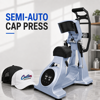 Presse à chaud semi-automatique à double chauffage pour casquettes et chapeaux avec plusieurs minuteurs