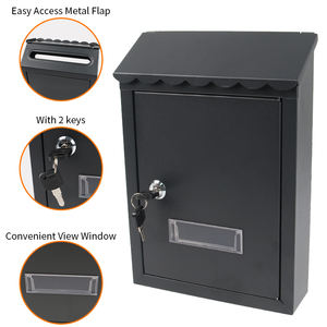 Boîte aux lettres extérieure en acier Anti-rouille debout étanche montage mural petite boîte aux lettres - Product Image 3