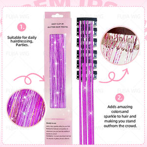 Glitter 24 pollici confezione 12 pezzi Clip in capelli Tinsel <span class=keywords><strong>extension</strong></span> fata accessori per capelli Kit per donne ragazze bambini - Product Image 3