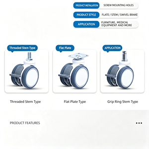 Medical Caster Wheels <b>Set</b> of 4, Quiet Hospital Casters with Brake, Swivel PU Wheels <b>for</b> Hospital Bed, Medical Cart, Stretcher - Product Image 4