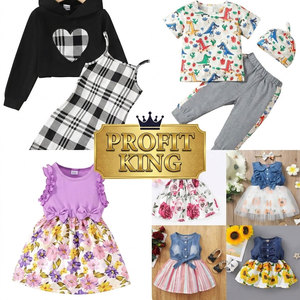 Cotton Children Dress <b>Pink</b> Red Yellow Checkered Polka Dot <b>Bear</b> Pattern Toddler Outfit Set Summer Apparel - Product Image 3