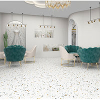 Carreaux de porcelaine antidérapants de luxe 8,8-9,0 mm 600x600 Terrazzo Céramique pour sols domestiques Blanc 600x600 Carrelage céramique Terrazzo