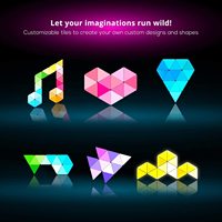 Application ou télécommande ou commande tactile gradation couleur RVB Triangle épissage panneaux intelligents modulaires LED veilleuse pour fête à la maison