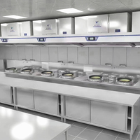 Campana Extractora de Cocina Integrada de Acero Inoxidable con Control Táctil, Motor de Alta Eficiencia de Purificación del 96%, Uso Comercial, Directo de Fábrica