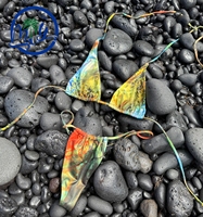 Metallic glans tie-dye thong bikini set, tie-side badkleding, dames, groothandel, op maat gemaakte badkleding fabrikanten