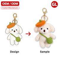 Porte-clés en peluche chien bouclé personnalisé avec logo, breloque de sac bouledogue, cadeau pour enfants, vente en gros, usine OEM ODM, 12 cm