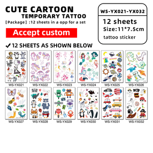 Unicorni personalizzati sirena Mini Robot tatuaggio adesivo ragazze ragazzi impermeabile tatuaggio temporaneo per bambini - Product Image 2