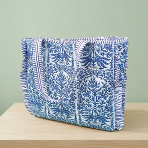 Handmade Indian Quilted Padded Cotton Bohemian Tote <b>Bags</b> Eco-Friendly <b>Foldable</b> Zipper Closure Summer Spring Women Solid Color - Product Image 2