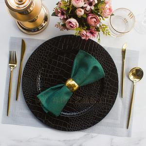 Mamba piring makan malam bening 330mm plastik biji-bijian hitam untuk piring pengisi daya <span class=keywords><strong>PC</strong></span> piring makan malam bening untuk dekorasi rumah pernikahan & dekorasi pesta - Product Image 4