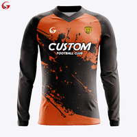 Maillot de football personnalisé pour adultes, en polyester sublimé, avec logo imprimé, maillot de football à manches longues pour jeunes, vêtements de sport pour hommes CX25040
