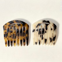 Peigne à cheveux latéral en acétate français, motif écaille de tortue, à dents larges, grand peigne d'insertion, peigne décoratif pour femmes