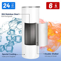 Gobelets isothermes fins et droits en acier inoxydable pour café et bière, avec couvercle et paille en acier inoxydable, vente en gros aux États-Unis, pour sublimation