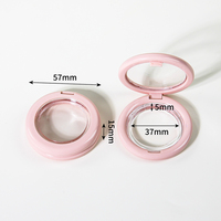 Nouveau design personnalisé mignon étui à poudre compact transparent rond rose vide blush conteneur d'ombre à paupières