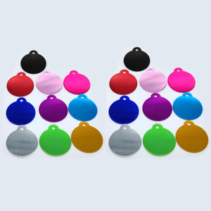 Tùy Chỉnh Dập Nhôm Anodized Trống Pet ID Thẻ Vòng Kim Loại Con Chó Thẻ Với Khắc Dịch Vụ - Product Image 1