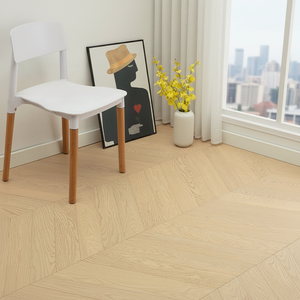 Nouveau parquet en chêne massif composite à trois couches, motif chevrons, système <span class=keywords><strong>de</strong></span> pose par clic, revêtement <span class=keywords><strong>de</strong></span> sol moderne, largeur <span class=keywords><strong>de</strong></span> lame 92 mm, compatible chauffage par le sol - Product Image 3