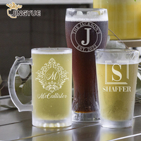 Verrerie à bière gravée avec logo personnalisé Verre à vin à champagne givré par sublimation pour cadeau d'anniversaire, Noël et mariage