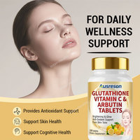 Ausreson OEM Comprimés de L-glutathion 500mg, Complément Éclaircissant pour la Peau, avec Collagène, Arbutine et Vitamine C