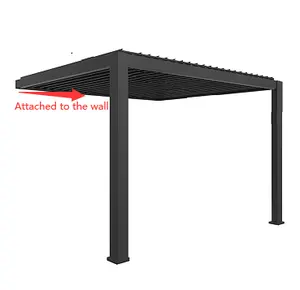 Tahan Air Pergola Bioclimatic Canopy Aluminium Louvered Roof Pergola