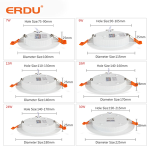 Đèn âm trần tròn LED trắng mini SMD không viền của nhà cung cấp đèn chiếu sáng trong nhà ERDU - Product Image 3