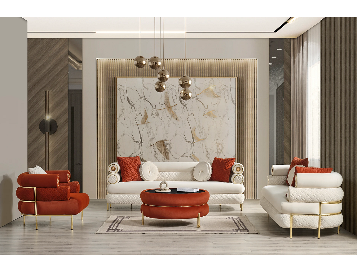 สีขาว/สีส้ม