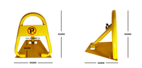 KAVASS Verrous de stationnement triangulaires manuels en acier robuste jaune thermolaqué, barrière de stationnement triangulaire