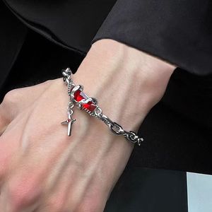 Braccialetto da uomo stile Hip-Hop Punk scuro avvolto in ossidiana croce unico stile alla moda Starlight Charm <span class=keywords><strong>gioielli</strong></span> di moda <span class=keywords><strong>per</strong></span> coppie - Product Image 1
