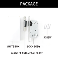BBDHOME Sécurité moderne WC Porte de salle de bain 9050 Nickel satiné Corps de serrure à mortaise magnétique silencieux