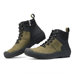 Botas de Gamuza para Hombre, Altura al Tobillo, Punta Redonda, con Cordones, Suela de Goma Impermeable, Entresuela de EVA, Color Sólido, para Todas las Temporadas, Venta al Por Mayor - Product Image 1