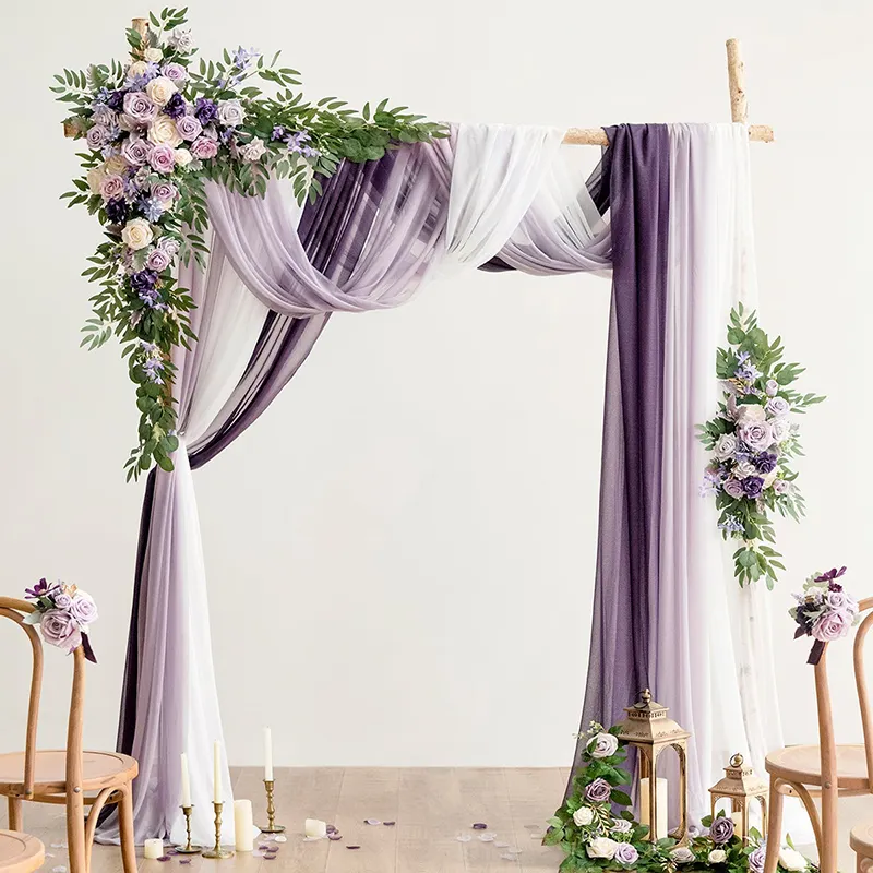 Decorative Artificial Silk Flower Supplies Arch Frame Floral Garden Backdrop For Wedding Entrance Stage Decor