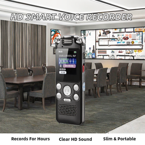 เครื่องบันทึกเสียงดิจิตอลขนาดเล็ก HD 3 ไมโครโฟน ลดเสียงรบกวนด้วย AI บันทึกเสียงสเตอริโออัจฉริยะ หน่วยความจำ 16GB ตัวเครื่องโลหะ บันทึกเสียงได้นาน 18 ชั่วโมง - Product Image 2