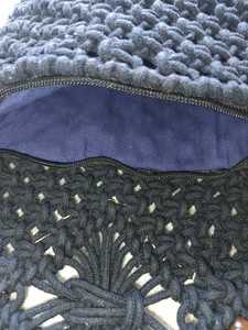 Bolso Bandolera Negro de Macramé con Cierre de Cremallera, Bolso de Mano Ligero con Flecos y Cuentas para Vacaciones en la Playa - Product Image 5