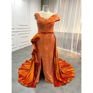 Modest Plus Size Detachable Skirt Evening Dresses Formal Party Gown Beaded 2022 High Quality Custom Evening Dress African