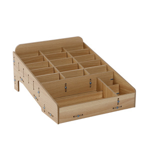 Boîte de rangement pour téléphone portable en bois avec compartiments, organiseur de bureau pour usage professionnel et domestique - Product Image 2