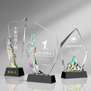 Crystal <b>Trophy</b> Laser <b>Engraved</b> Uv Printing Durable Business Gift Conference Award Commemorative Employee Recognition 2023 - Product Image 3