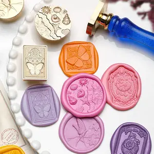 Enchanting Embossed Sealing Wax Stamp Heads Butterfly Hummingbird Moon Shell Flower Patterns Customizable