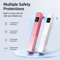 Lampe à ongles LED sans fil rechargeable à double source de lumière UV à séchage rapide 3W en plastique pour usage domestique et professionnel