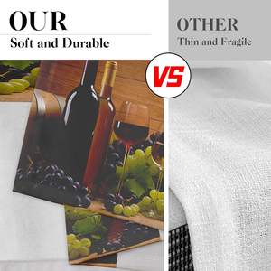 Rideaux de cuisine pour fenêtre, ensemble cantonnière et rideau court, motif vin rouge, raisins et verres, style vintage, <span class=keywords><strong>à</strong></span> passe-tringle, pour café - Product Image 6