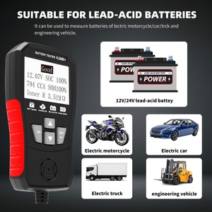เครื่องทดสอบแบตเตอรี่รถยนต์ 12V 24V เครื่องวิเคราะห์แบตเตอรี่แบบดิจิตอล ระบบชาร์จสตาร์ทรถยนต์ เครื่องทดสอบโหลด แบตเตอรี่ตะกั่วกรด - Product Image 3