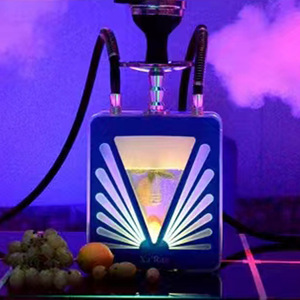 Nuevo Estilo, Botella Árabe Esmerilada Iluminada para Bar o Pub, Producto Terminado, Juego de Cachimbas Acrílicas Triangulares para Dos Personas, Todo en Uno - Product Image 1