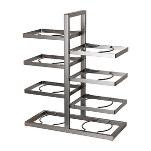 Étagère de rangement pour casseroles en métal noir réglable en hauteur DZ, pour cuisine et salle de bain, support pour 8+ casseroles, couvercles, étagère de rangement en fer, type sur pied - Product Image 1