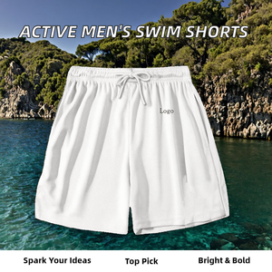 Shorts de jogging pour hommes sur mesure en gros, taille mi-haute, couleur unie, polyester-coton imperméable, respirant et à séchage rapide. - Product Image 2