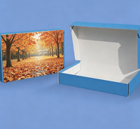 Boîte d'expédition en carton ondulé personnalisée à plat, motif ciel nocturne étoilé, pliable, pour envoi postal, vente en gros, gain de place, écologique