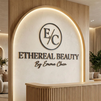 Letrero Metálico Personalizado para Exteriores con Logotipo de Tienda, Letrero de Lujo con Logotipo Empresarial, Letras Personalizadas en Acrílico 3D, Decoración de Pared para Salón de Belleza y Spa