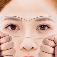 Fil de traçage microblading blanc/noir pour maquillage permanent, marqueur de sourcils pré-encré, outil de positionnement des sourcils, accessoire PMU