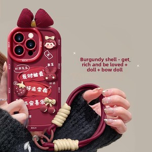 รุ่นใหม่ของผู้หญิงสำหรับ <span class=keywords><strong>iPhone</strong></span> 16 15Pro สูงสุด14PLUS 13Pro สำหรับ Apple เคสโทรศัพท์มือถือ 'รับรวยได้รับความรัก' สายคล้อง TPU ลายการ์ตูน - Product Image 3