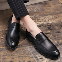 Mocassins Penny pour hommes, à enfiler, bout rond, en velours et cuir microfibre, confortables, chaussures habillées, formelles et décontractées, pointures 37-45, toutes saisons