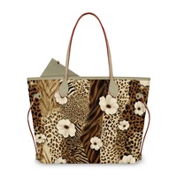 Ensemble de sacs fourre-tout en PU imprimé léopard, grand sac à main à bandoulière avec petite pochette à fermeture éclair, sac de voyage portable pour femmes